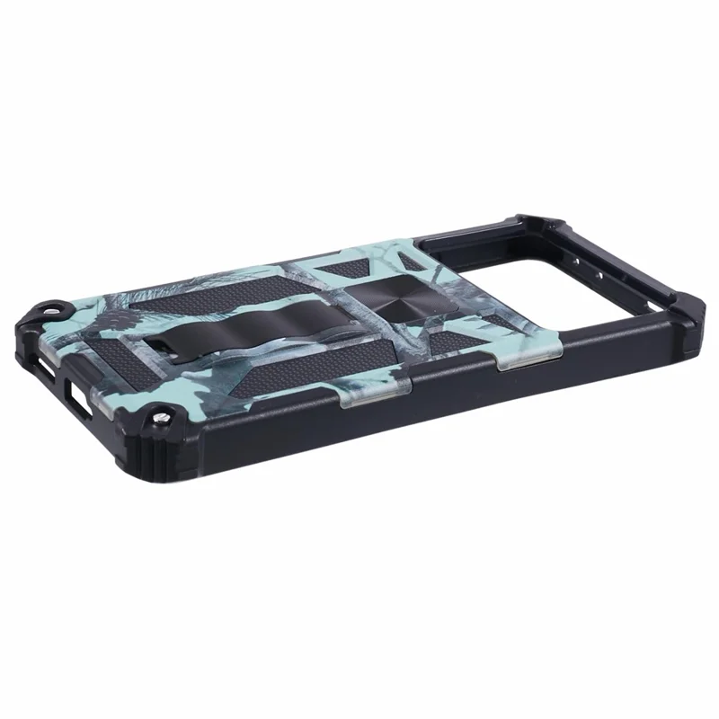 For Xiaomi Poco X6 Pro 5G / Redmi K70E 5G Camouflage Cell Phone Case Kickstand Back Cover - Light Green