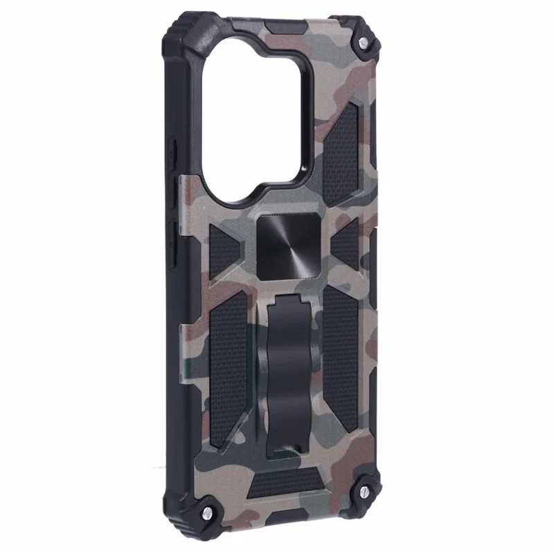 For Xiaomi Redmi Note 13 Pro 4G/Poco M6 Pro 4G Cover Camouflage Cell Phone Protective Shell Kickstand Phone Case - Army Green