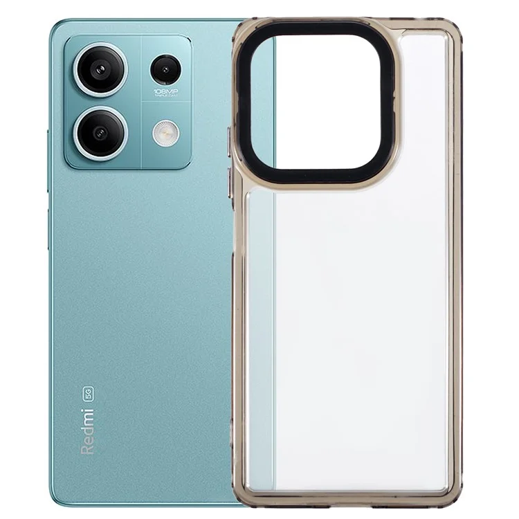 For Xiaomi Redmi Note 13 5G / Redmi Note 13 Pro 5G / Poco X6 5G Cell Phone Case High Clarify PC+TPU Cover - Transparent Black