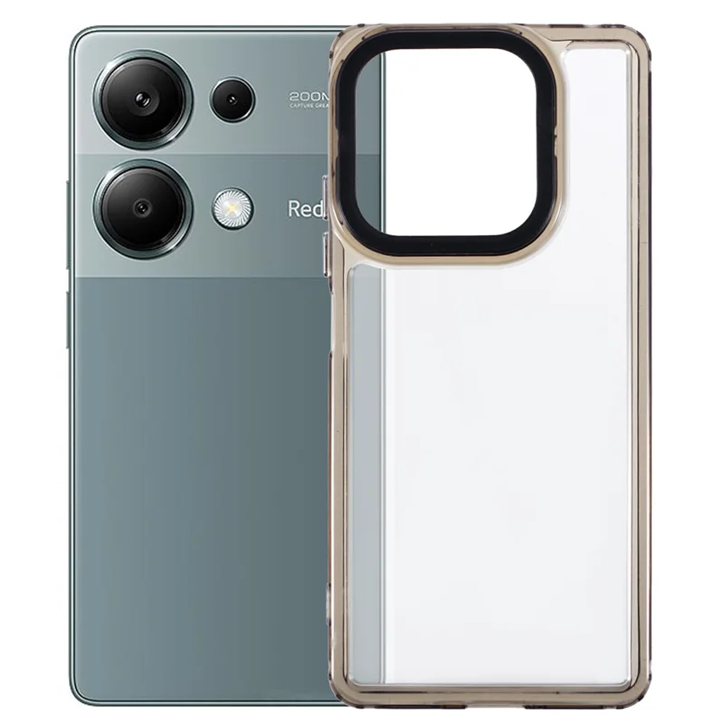 For Xiaomi Redmi Note 13 Pro 4G / Poco M6 Pro 4G Clear Case PC+TPU Hybrid Phone Cover - Transparent Black