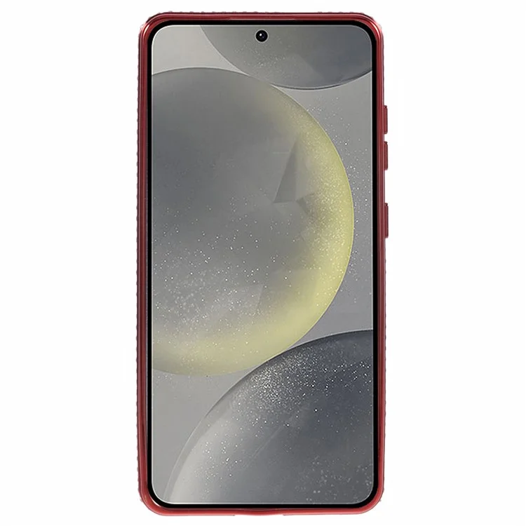 Pour Samsung Galaxy S24 Case Bling Rhinestones Decor Soft TPU Phone Cover - Rouge