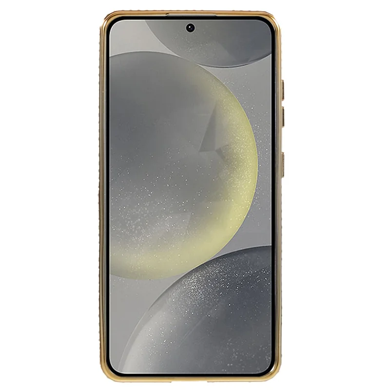 For Samsung Galaxy S24 Case Bling Rhinestones Decor Soft TPU Phone Cover - Gold