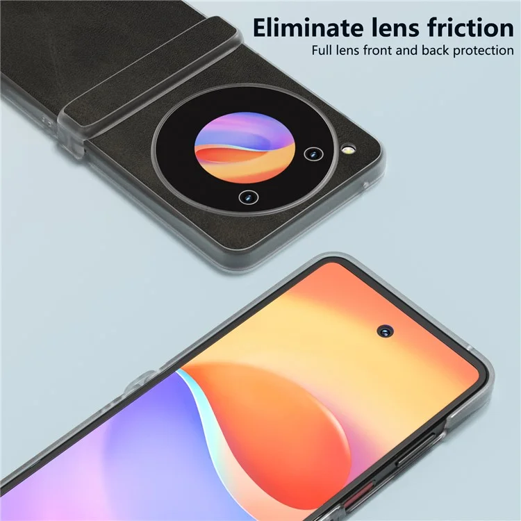 ABEEL Für ZTE Libero Flip / nubia Flip 5G Hülle Leder Rindsleder-Textur Handyhülle mit klarer matter Kante - Schwarz