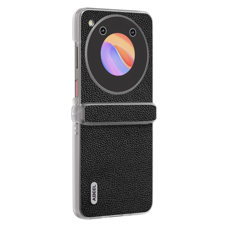 ABEEL For ZTE nubia Flip 5G / Libero Flip Case Matte Edge Cowhide Leather+PC Phone Cover - Black