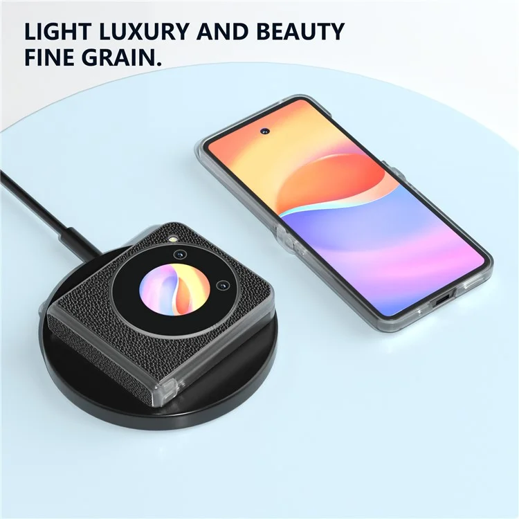 ABEEL For ZTE nubia Flip 5G / Libero Flip Case Matte Edge Cowhide Leather+PC Phone Cover - Black