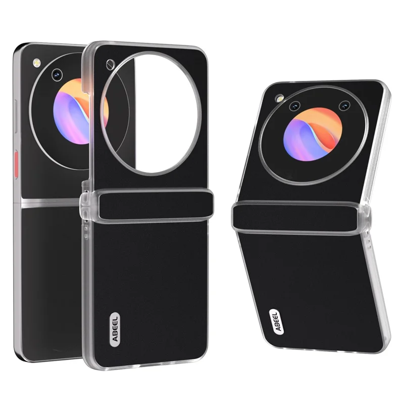 ABEEL For ZTE nubia Flip 5G / Libero Flip Case Cowhide Leather Soft Silk PC Phone Cover with Matte Edge - Black