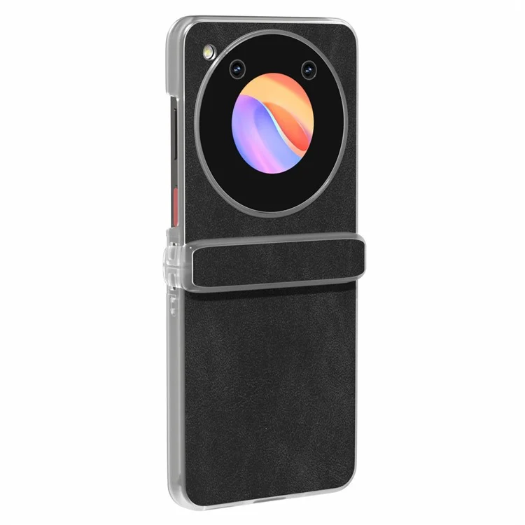 Para ZTE Libero Funda Flip Case de Piel PU Revestida de PC Borde Mate Anti-deslizante Cubierta de Teléfono - Negro