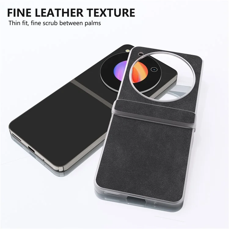 Para ZTE Libero Funda Flip Case de Piel PU Revestida de PC Borde Mate Anti-deslizante Cubierta de Teléfono - Negro