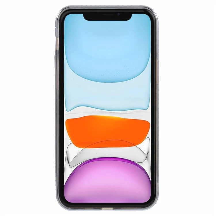 Чехол для телефона iPhone 11 с градиентным TPU-покрытием и подставкой / стразами - серебряный