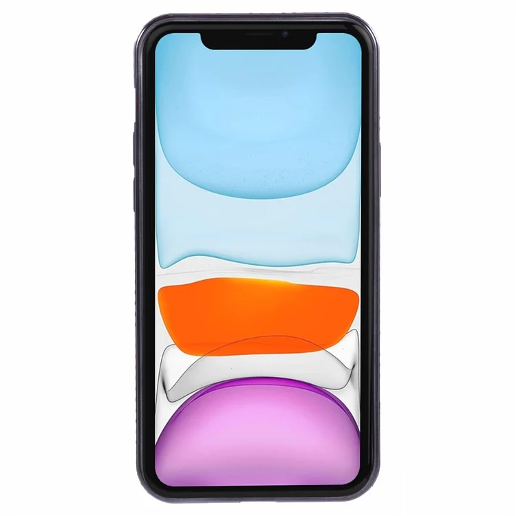 For iPhone 11 Cell Phone Case Gradient TPU Cover with Kickstand  /  Rhinestone - Black