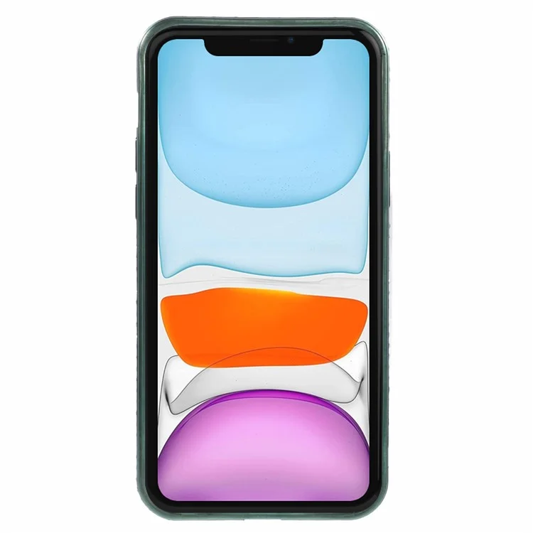 For iPhone 11 Cell Phone Case Gradient TPU Cover with Kickstand  /  Rhinestone - Midnight Green