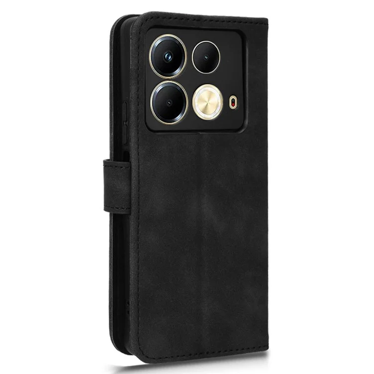 For Infinix Note 40 Case PU Leather Skin Touch Folding Stand Phone Cover - Black