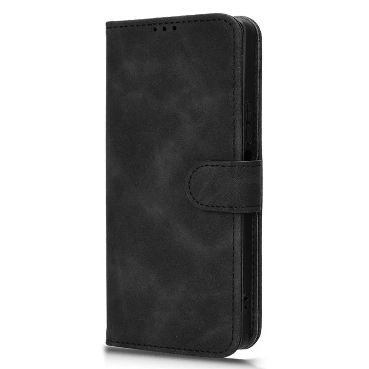 For Infinix Note 40 Case PU Leather Skin Touch Folding Stand Phone Cover - Black