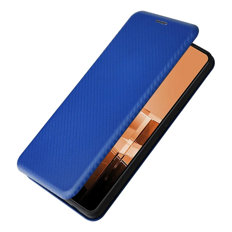 For Asus Zenfone 11 Ultra 5G Leather Case Carbon Fiber Texture Stand Magnetic Phone Cover - Blue