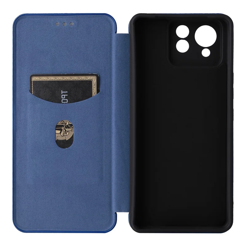 For Asus Zenfone 11 Ultra 5G Leather Case Carbon Fiber Texture Stand Magnetic Phone Cover - Blue