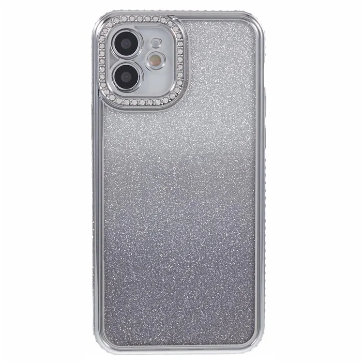 Coque pour iPhone 11 Décoration de strass Couleur dégradée TPU Protecteur de dos de téléphone - Rose