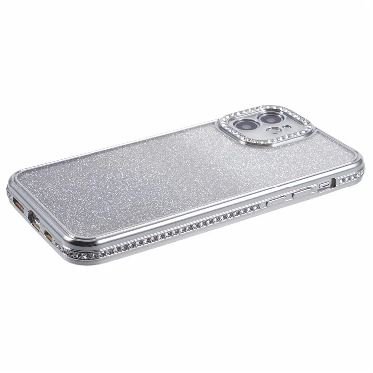 Coque pour iPhone 11 Décoration de strass Couleur dégradée TPU Protecteur de dos de téléphone - Rose