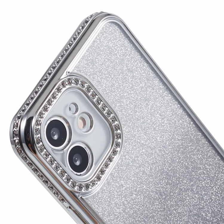 Coque pour iPhone 11 Décoration de strass Couleur dégradée TPU Protecteur de dos de téléphone - Rose