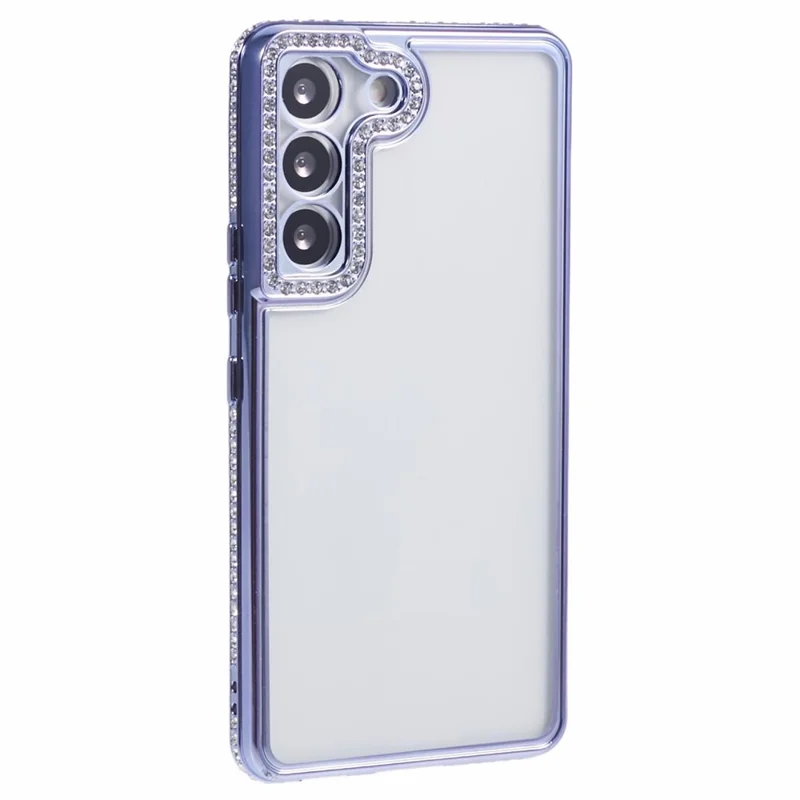 For Samsung Galaxy S22+ 5G Cell Phone Case Rhinestones Decor Soft TPU Shell - Dark Purple