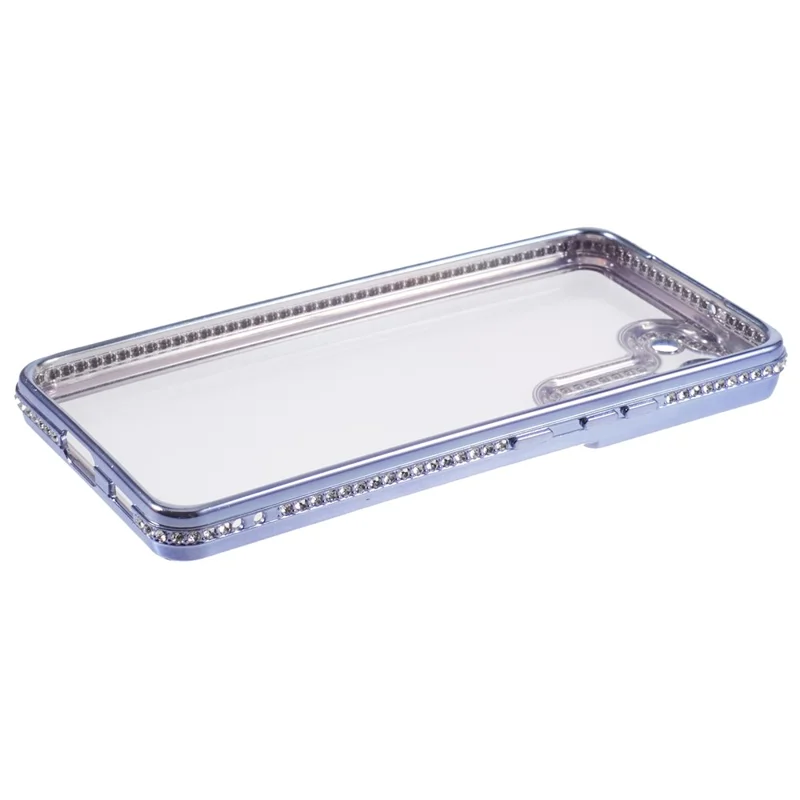 For Samsung Galaxy S22+ 5G Cell Phone Case Rhinestones Decor Soft TPU Shell - Dark Purple