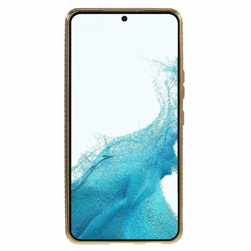 For Samsung Galaxy S22+ 5G Cell Phone Case Rhinestones Decor Soft TPU Shell - Gold