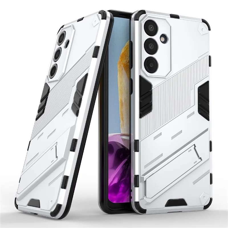 For Samsung Galaxy M55 5G / C55 5G / F55 5G Case Kickstand Protective PC+TPU Phone Cover - White