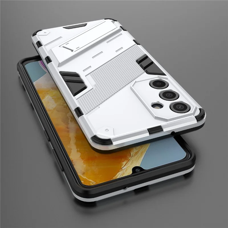 For Samsung Galaxy M55 5G / C55 5G / F55 5G Case Kickstand Protective PC+TPU Phone Cover - White