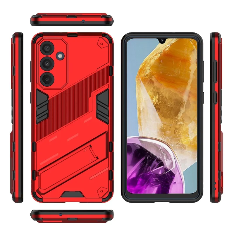 For Samsung Galaxy M55 5G / C55 5G / F55 5G Case Kickstand Protective PC+TPU Phone Cover - Red