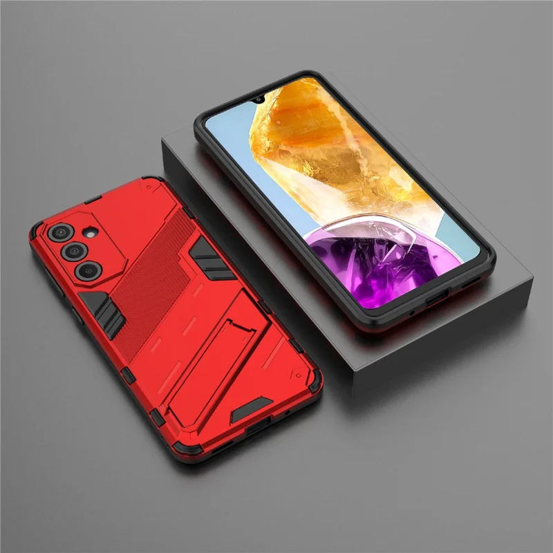 For Samsung Galaxy M55 5G / C55 5G / F55 5G Case Kickstand Protective PC+TPU Phone Cover - Red
