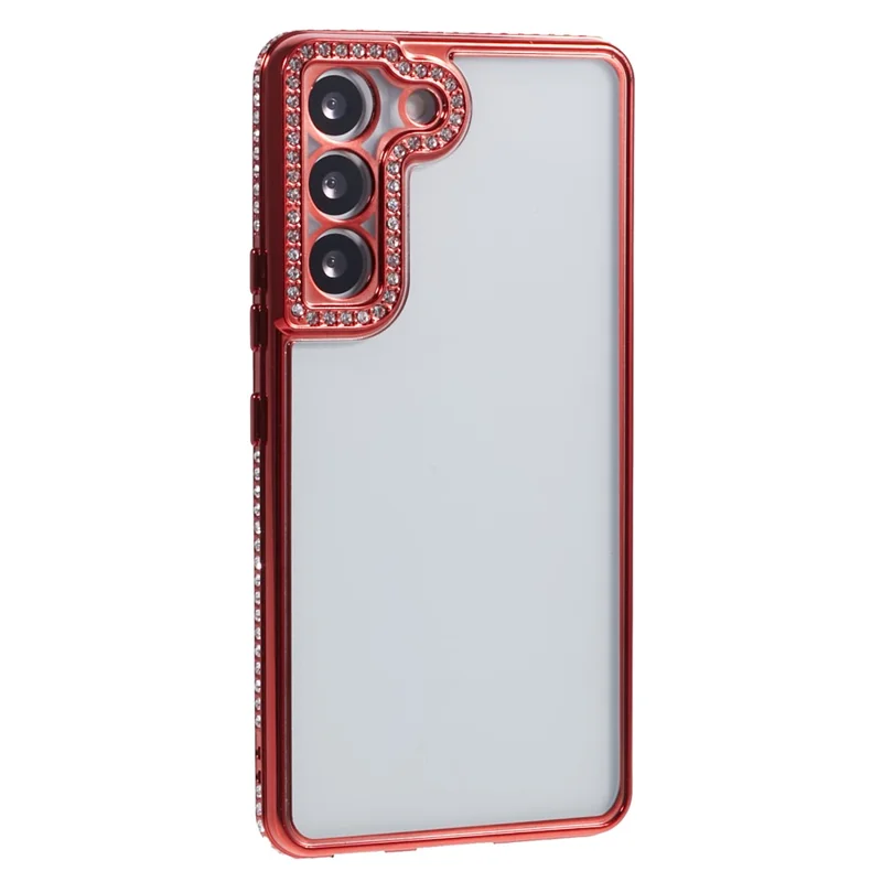 For Samsung Galaxy S23 Cell Phone Cases Rhinestones Decor TPU Flexible Cover - Red