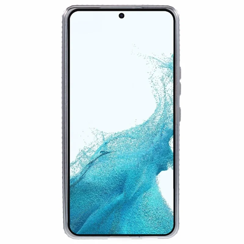 For Samsung Galaxy S22+ 5G Case Kickstand Soft TPU Back Cover Rhinestone Decor - Silver