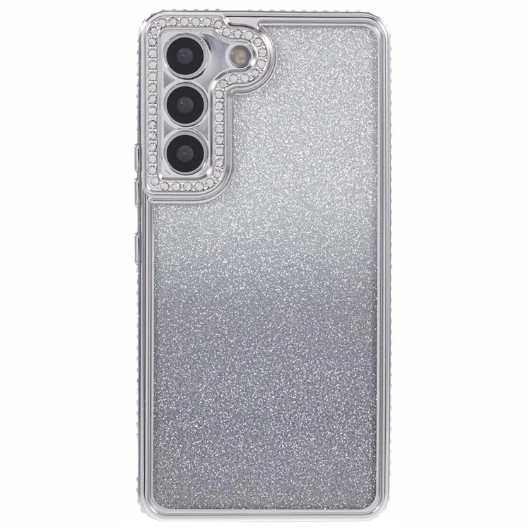For Samsung Galaxy S22 5G Case TPU Bling Glitter Gradient Protective Phone Cover - Silver