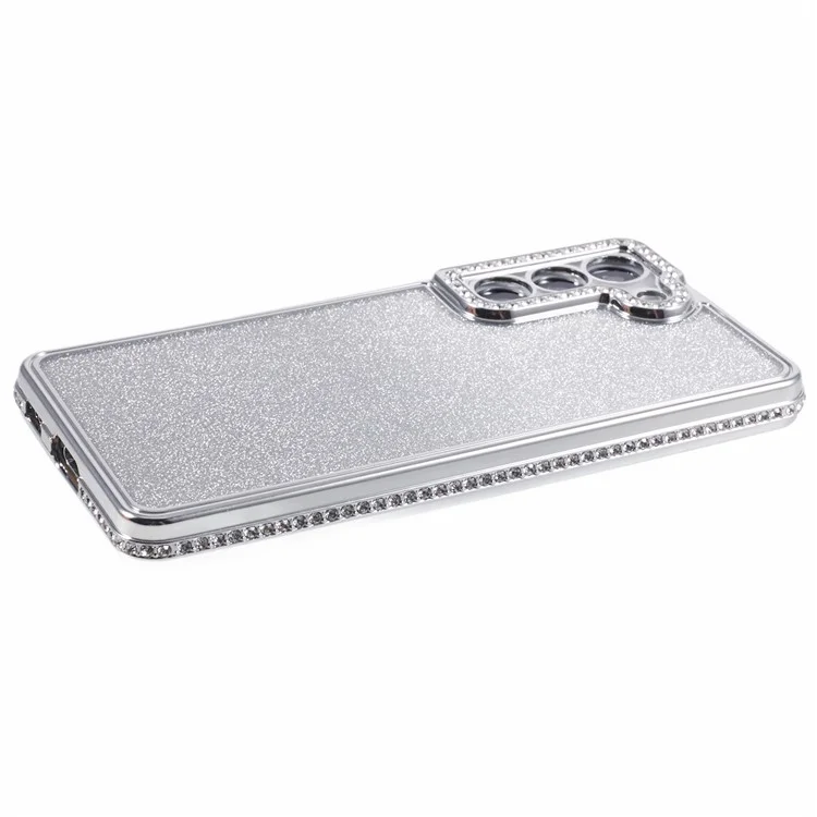For Samsung Galaxy S22 5G Case TPU Bling Glitter Gradient Protective Phone Cover - Silver