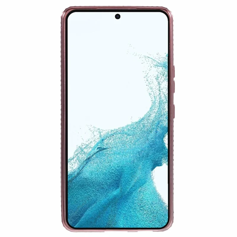 For Samsung Galaxy S22+ 5G Kickstand Case Rhinestone Decor Gradient TPU Phone Cover - Rose Gold