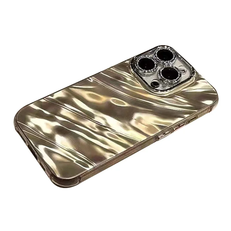 For iPhone 15 Pro Case Acrylic+TPU Phone Cover PC Lens Film Phone Shell - Gold