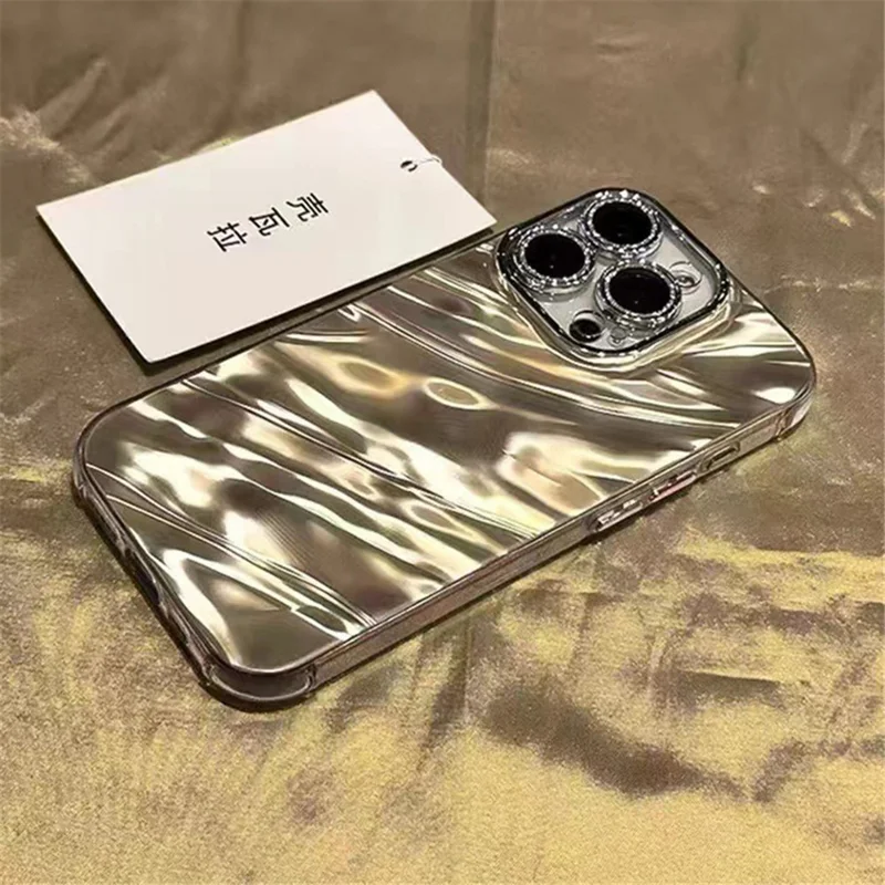 For iPhone 15 Pro Case Acrylic+TPU Phone Cover PC Lens Film Phone Shell - Gold