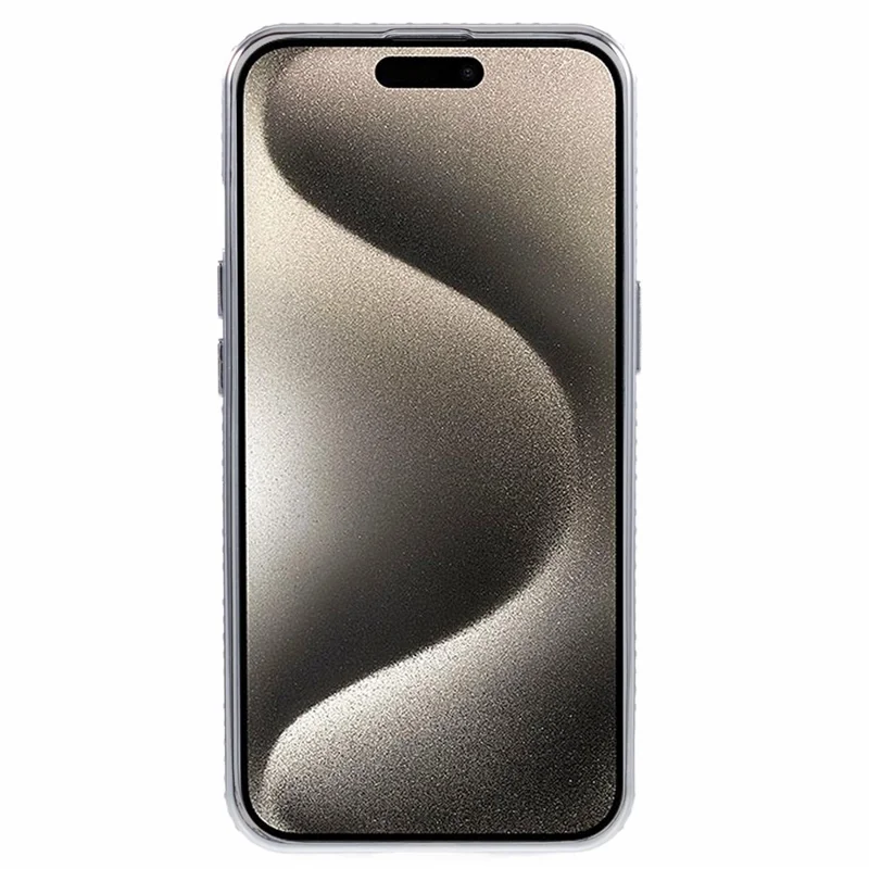 iPhone 15 Hülle Ring Ständer TPU Handyhülle mit Strass-Verzierung - Silber