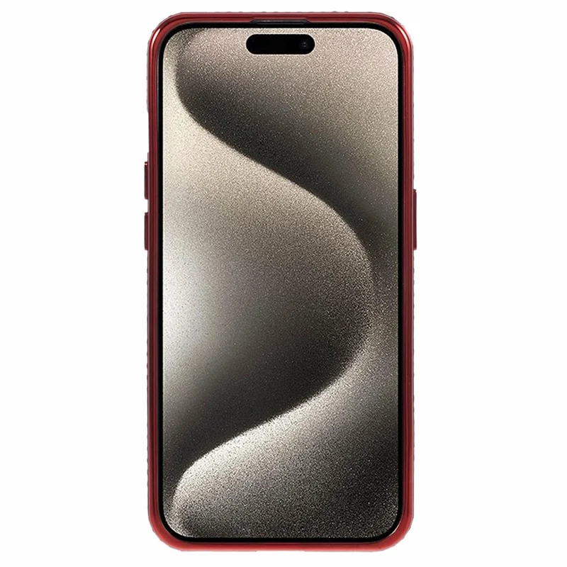 Para iPhone 15 Pro Max Capa com Suporte de Anel Decorada com Strass - Vermelha
