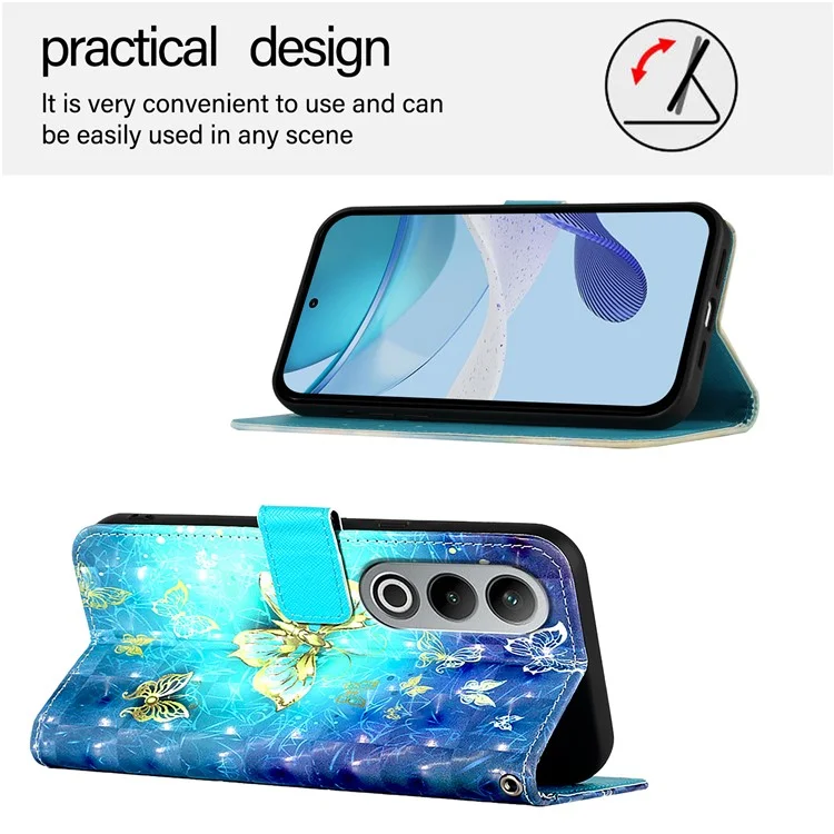 Série de Cuir à Motif Imprimé YB-2 pour Étui Protecteur de Téléphone OnePlus Nord CE4 5G - Papillons Dorés