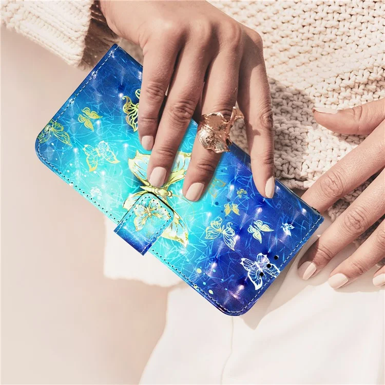 Série de Cuir à Motif Imprimé YB-2 pour Étui Protecteur de Téléphone OnePlus Nord CE4 5G - Papillons Dorés