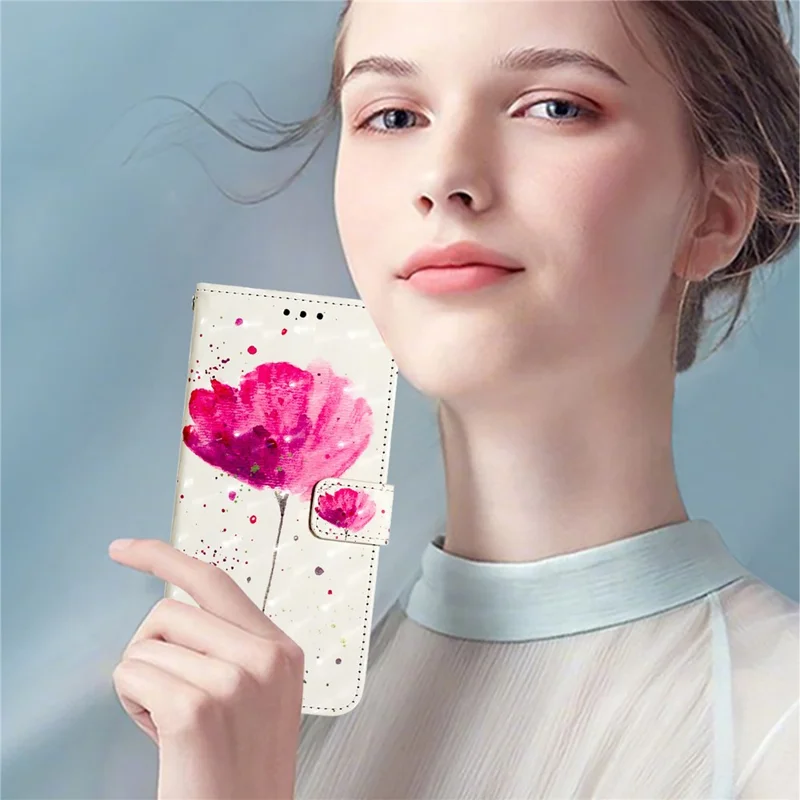 For OnePlus Nord CE4 5G Leather Case Pattern Printing Wallet Stand Mobile Cover with Strap - Flower