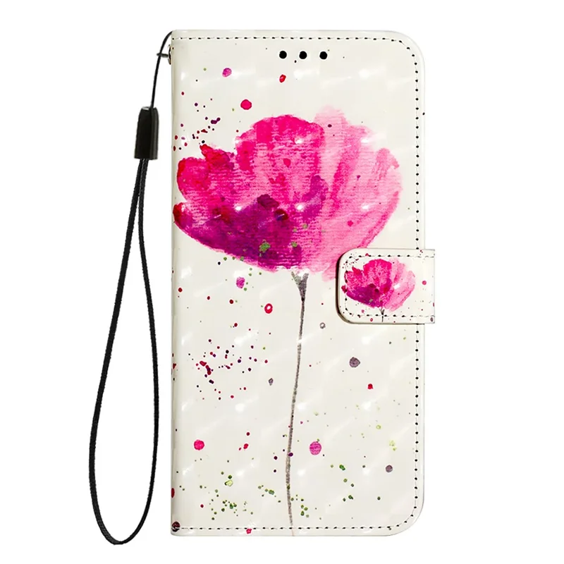 For OnePlus Nord CE4 5G Leather Case Pattern Printing Wallet Stand Mobile Cover with Strap - Flower