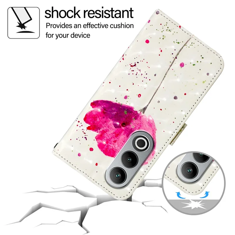 For OnePlus Nord CE4 5G Leather Case Pattern Printing Wallet Stand Mobile Cover with Strap - Flower