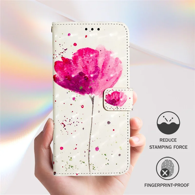 For OnePlus Nord CE4 5G Leather Case Pattern Printing Wallet Stand Mobile Cover with Strap - Flower