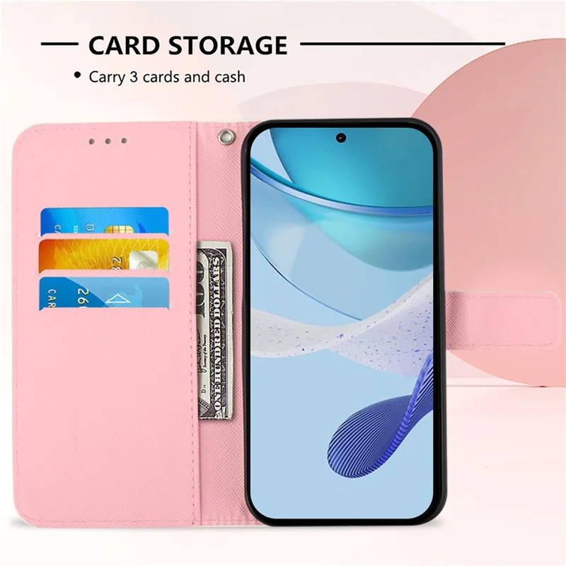 For OnePlus Nord CE4 5G Leather Case Pattern Printing Wallet Stand Mobile Cover with Strap - Flower