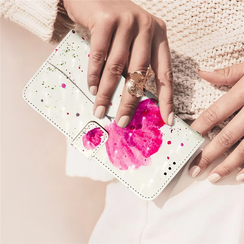 For OnePlus Nord CE4 5G Leather Case Pattern Printing Wallet Stand Mobile Cover with Strap - Flower