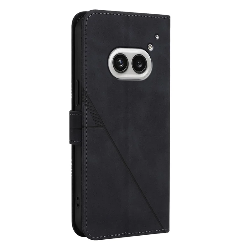 For Nothing Phone (2a) Plus / Phone (2a) Leather Case with Shoulder Strap Wallet Stand Phone Cover - Black