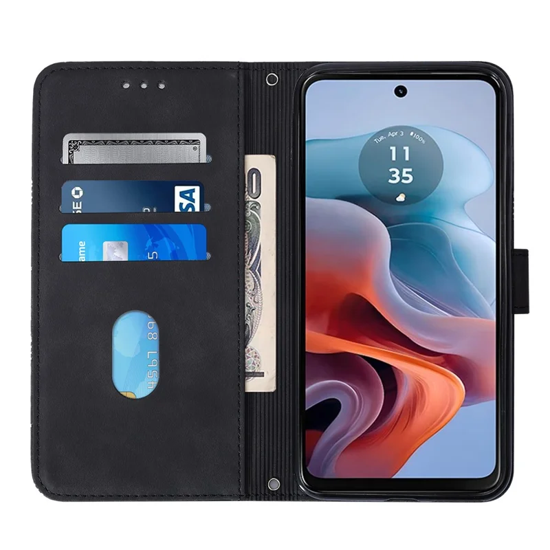 For Nothing Phone (2a) Plus / Phone (2a) Leather Case with Shoulder Strap Wallet Stand Phone Cover - Black