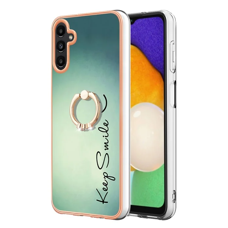 YB IMD Series-20 Style D para Samsung Galaxy A35 5G Kickstand Case 2.0mm Slim TPU Phone Cover - Keep Smile