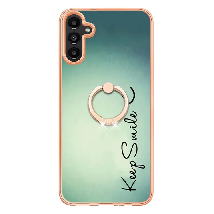 YB IMD Series-20 Style D para Samsung Galaxy A35 5G Kickstand Case 2.0mm Slim TPU Phone Cover - Keep Smile